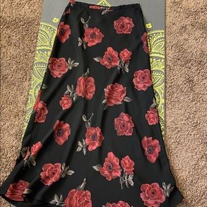 Vintage high waist floral maxi skirt